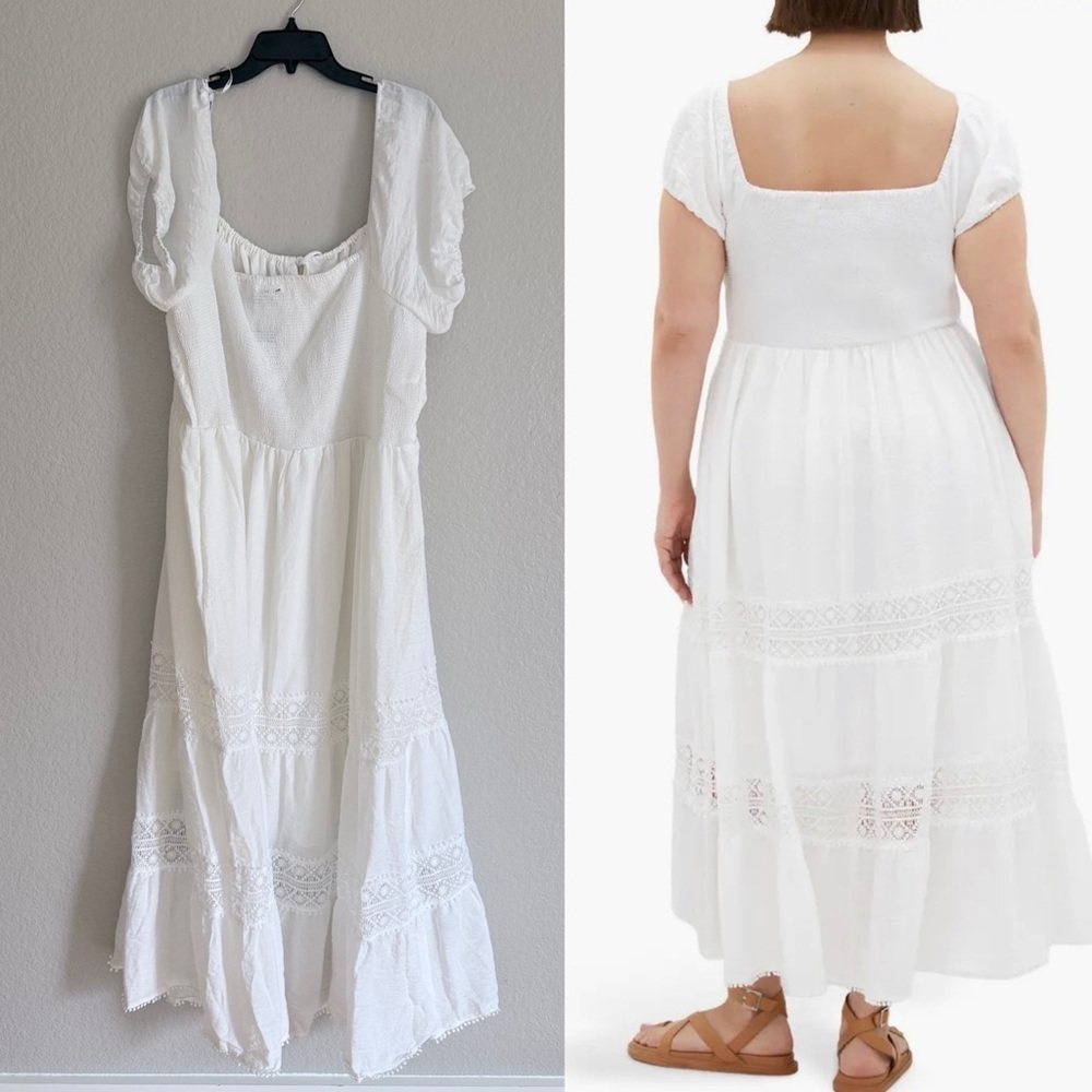 City Chic Plus Size Maxi White Maxi Dress with Lace Details - Picture 3 of 7